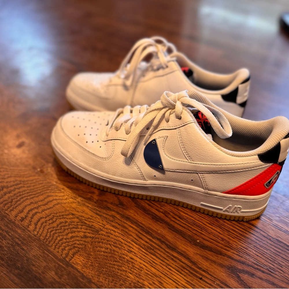 Nike Air Sneakers in White with Red and Blue Details